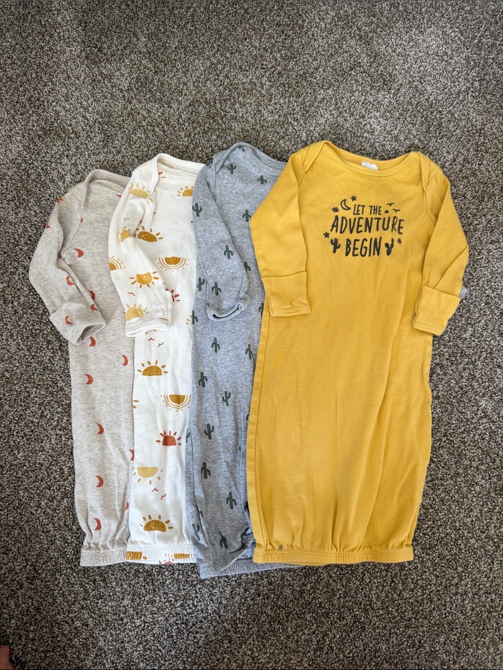 Set of 4 Gerber Sleep Gown Set with Sunrise and Cactus Prints